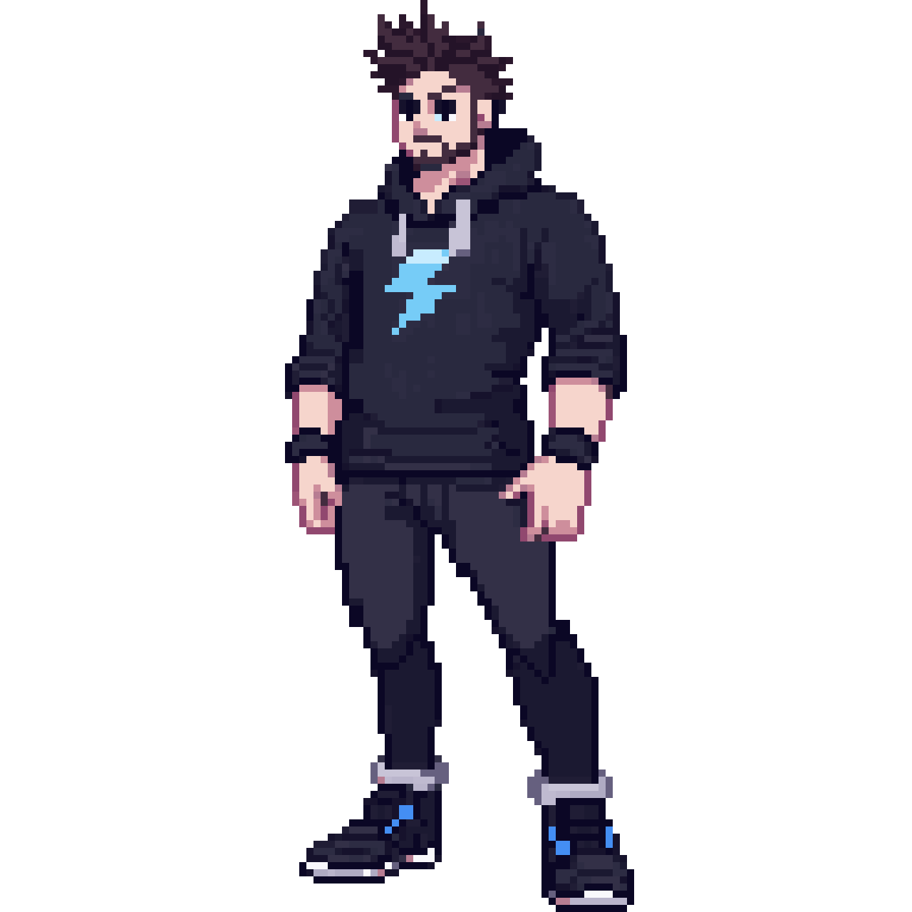 Lightning elemental fighter pixel art