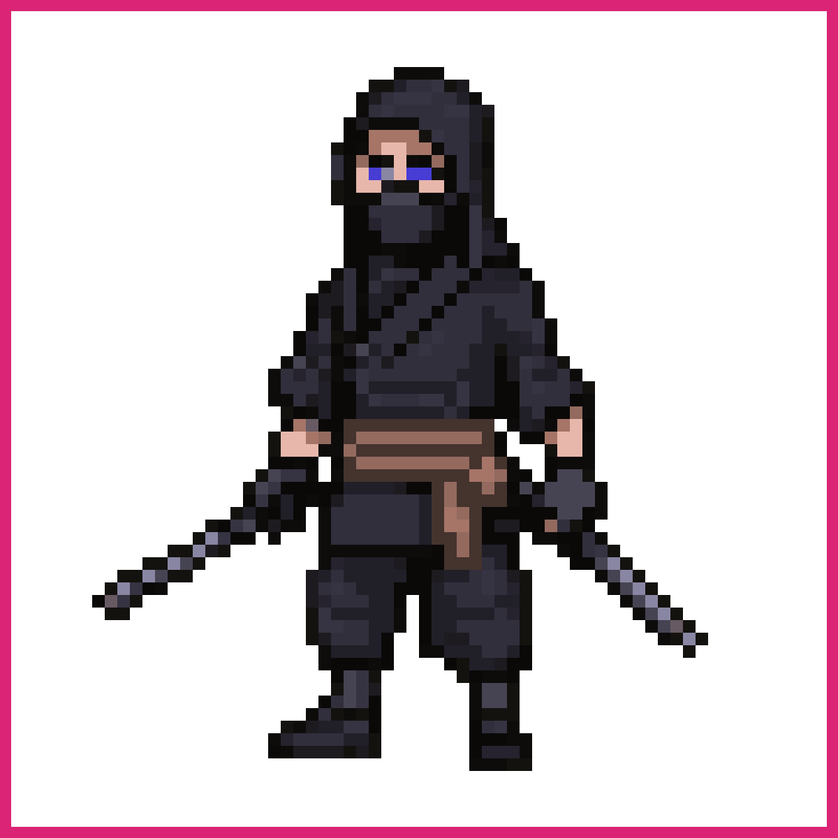 Common Ninja, basic black gi and mask, kunai we... | Sprite-AI