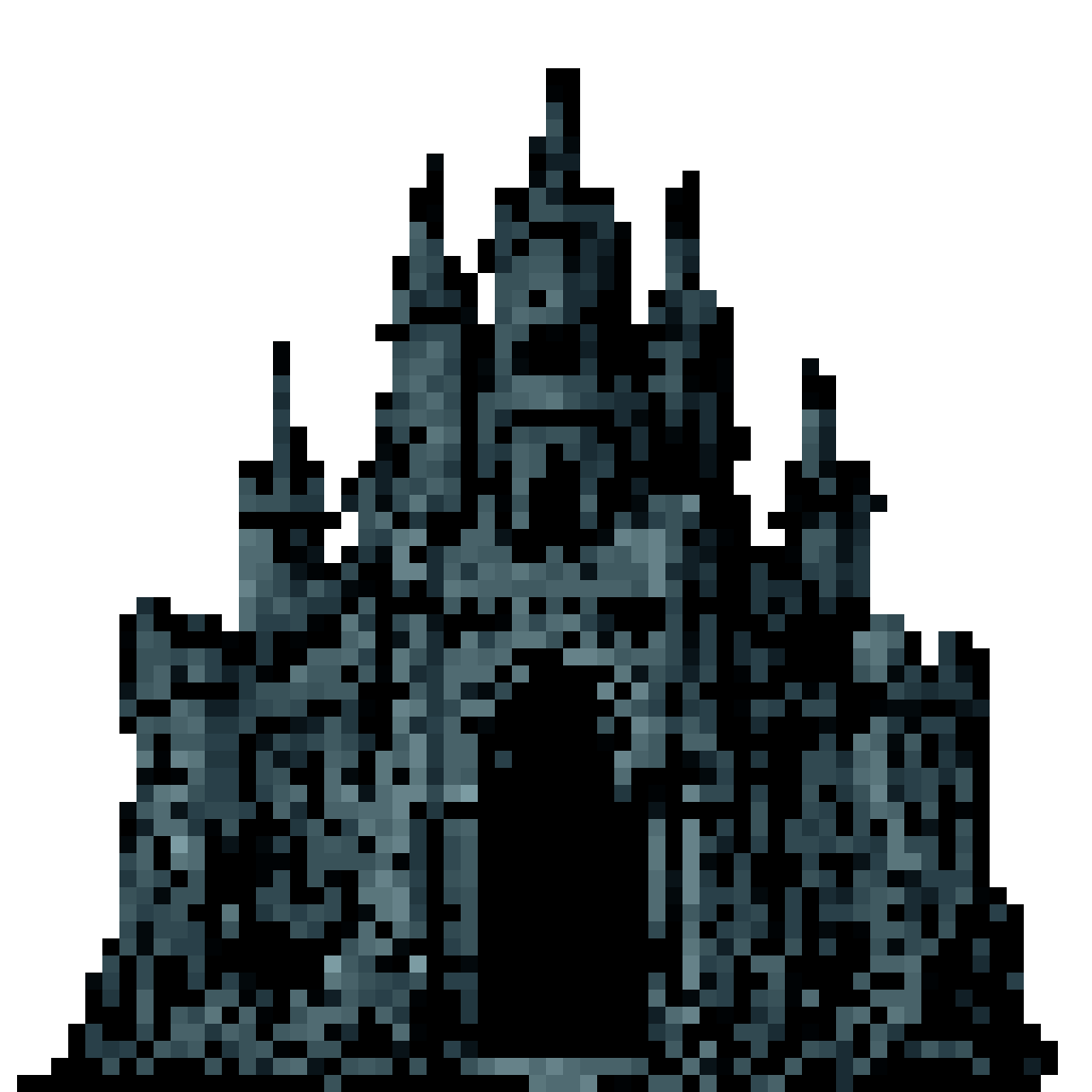 Dark fantasy castle pixel art