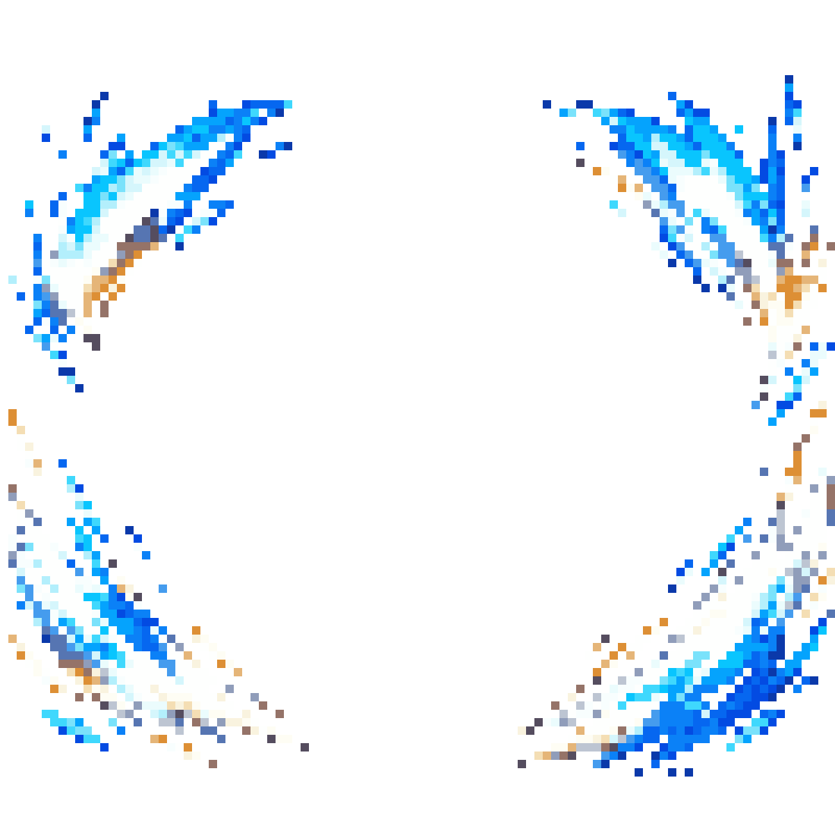 Power-up edge effects pixel art
