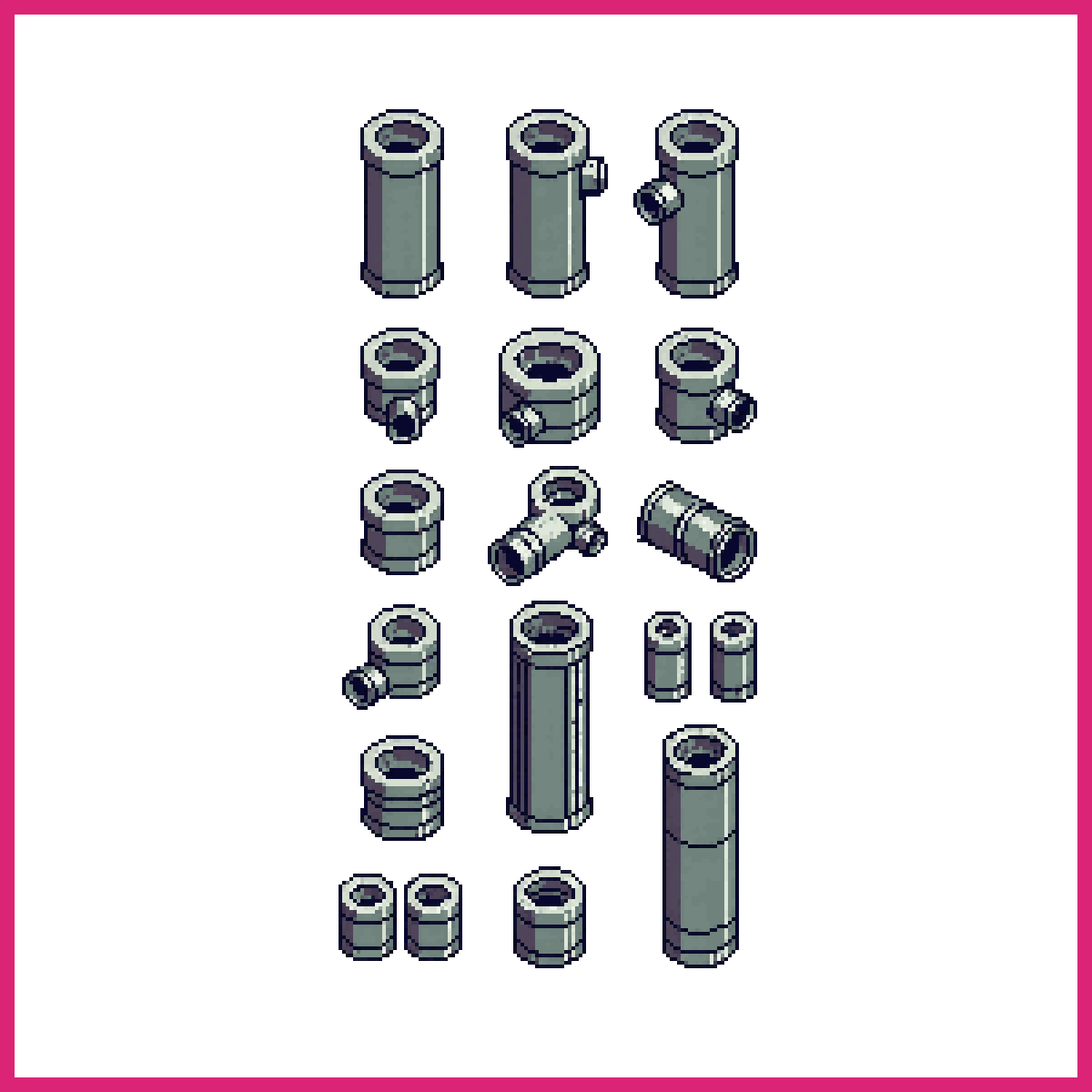 Isometric pipe tileset for Project Zomboid (Bui... | Sprite-AI