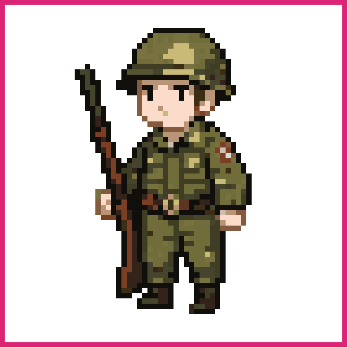 WWI soldier, clean 16-bit pixel art style, prof... | Sprite-AI