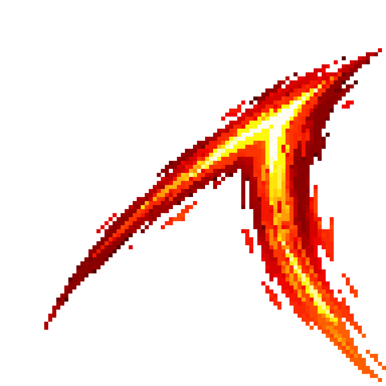 Orange Red Melee Slash Effect pixel art