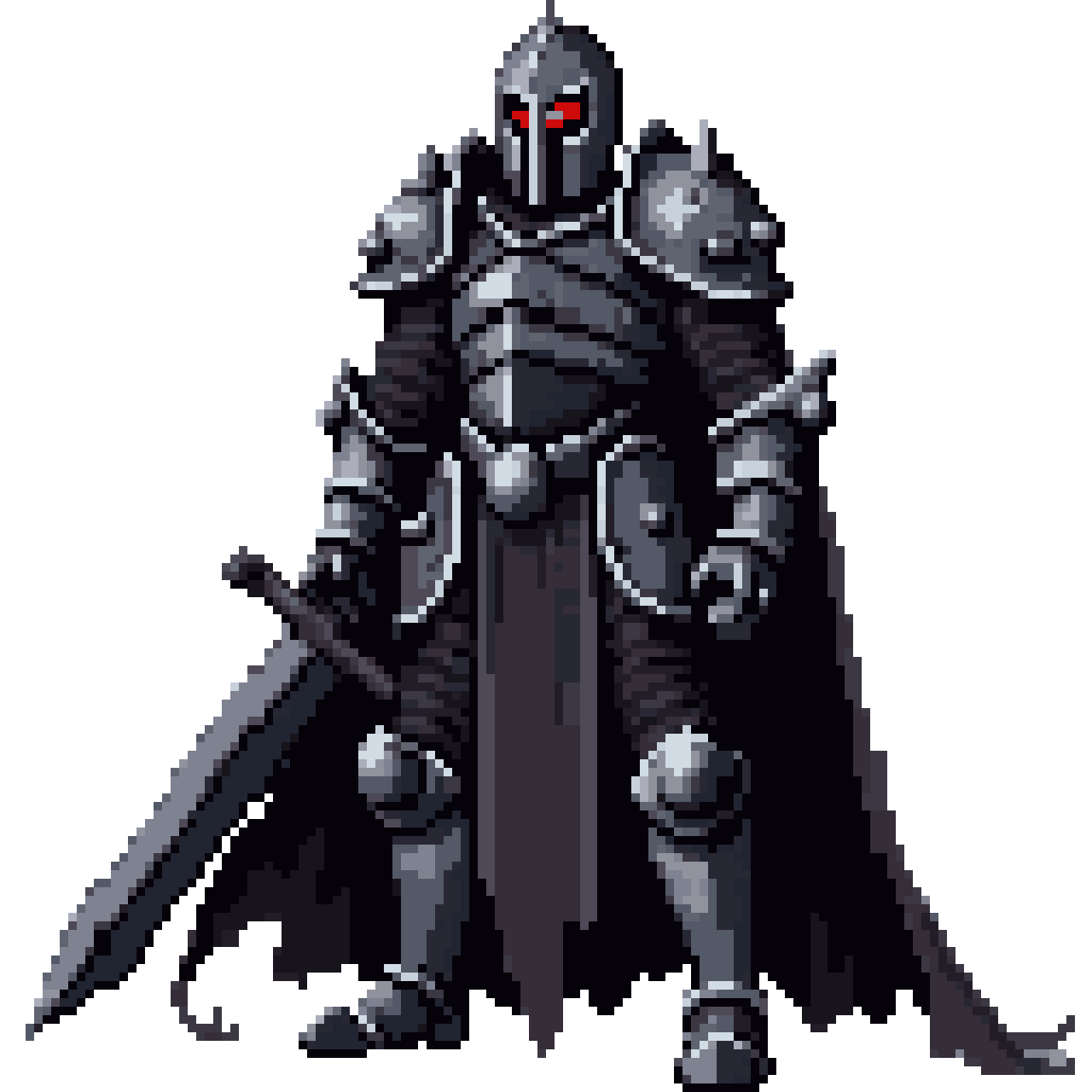 Dark fantasy knight pixel art