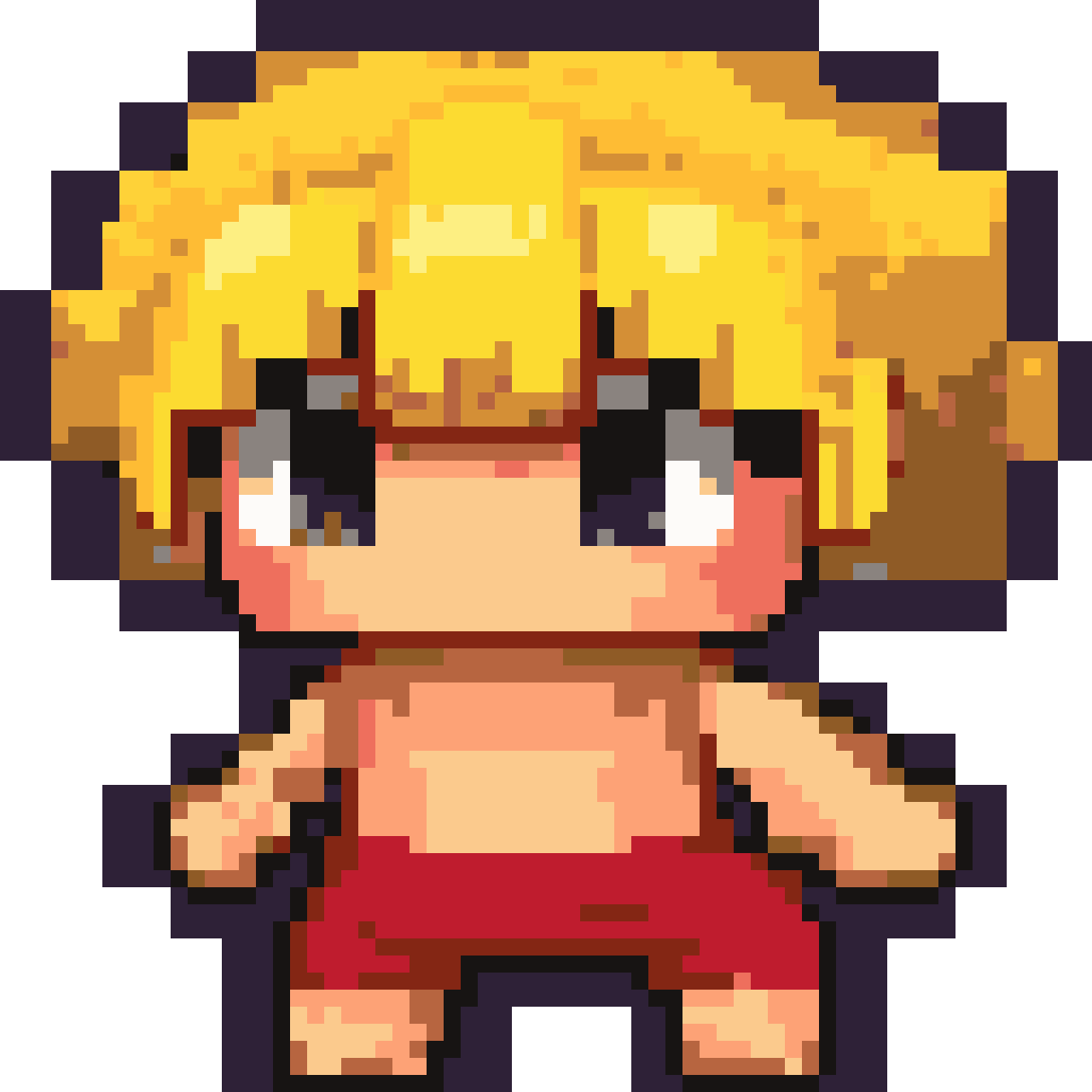 Character with Sword, Armor, and Shield pixel art