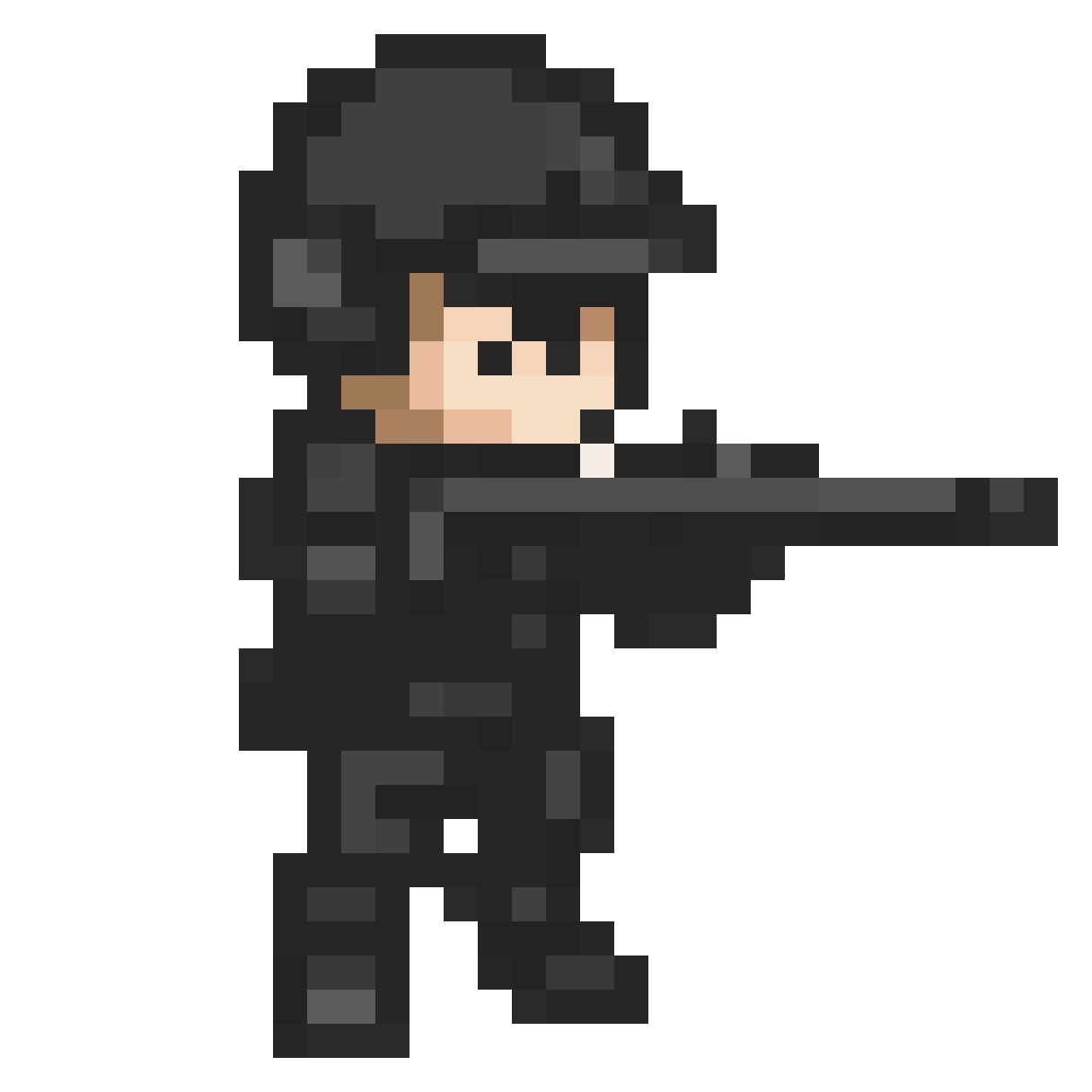 SWAT Assaulter with M4 Rifle pixel art