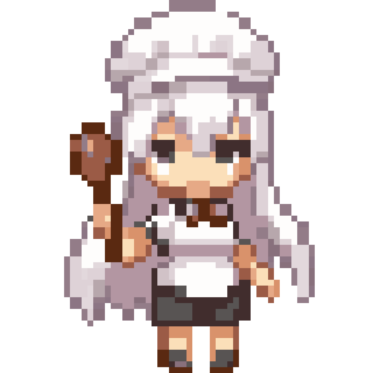 Cute female cook pixel art