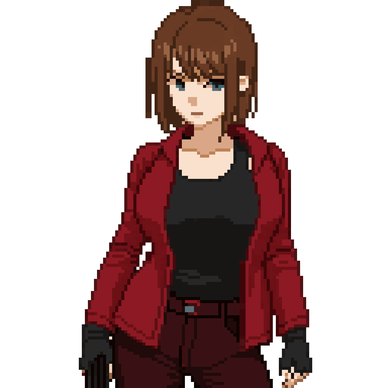 Fighting game girl pixel art