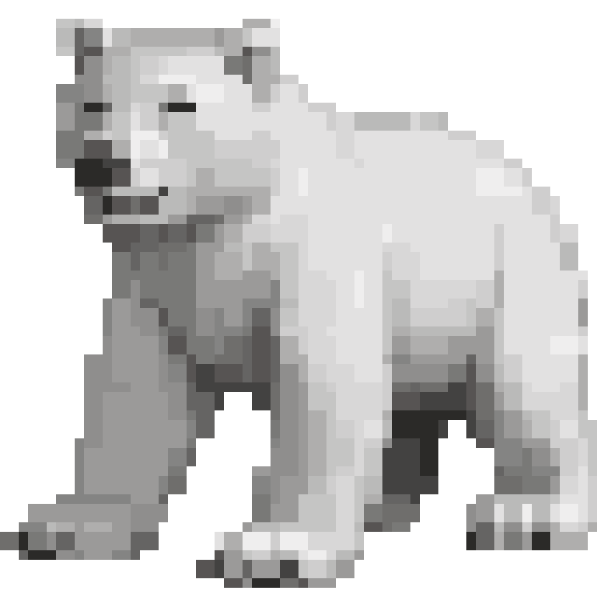 Realistic polar bear pixel art