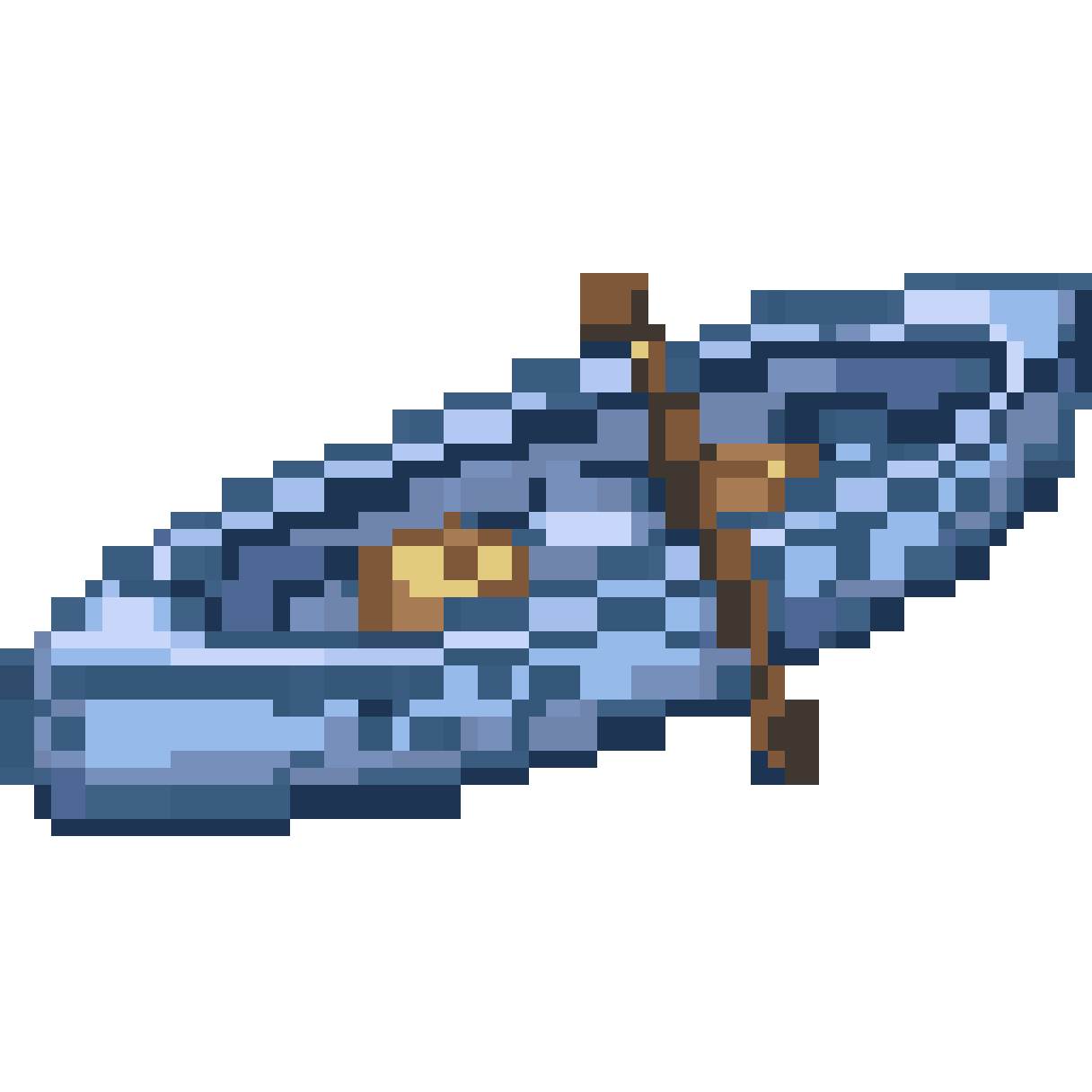 Broken kayak pixel art