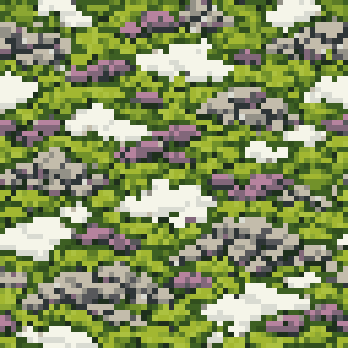Mossy arctic landscape tile pixel art