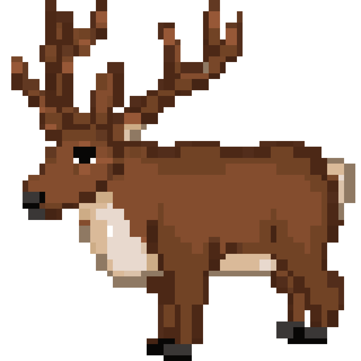 Realistic reindeer pixel art