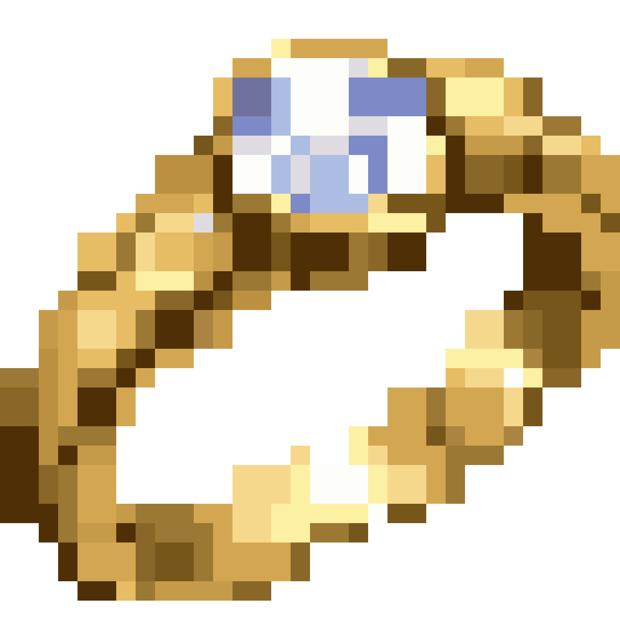 Gold diamond ring pixel art