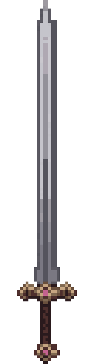 Ornate silver sword pixel art
