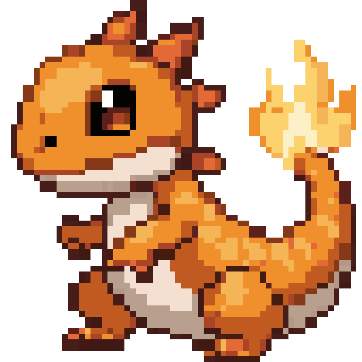 Cute fire lizard pixel art