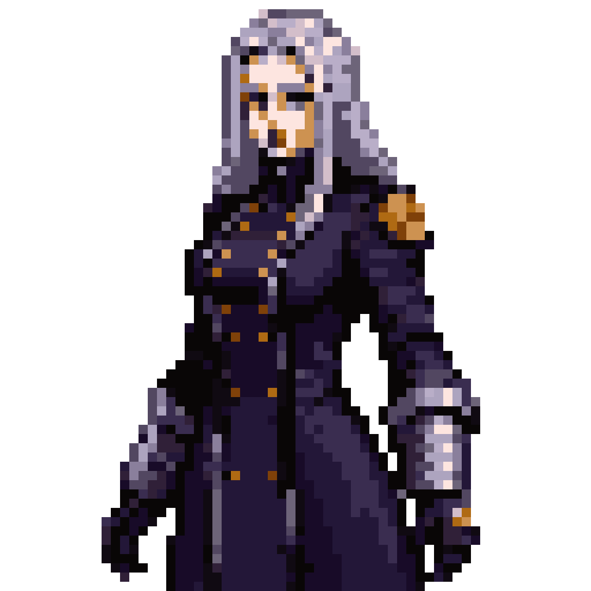 Anime space commander pixel art