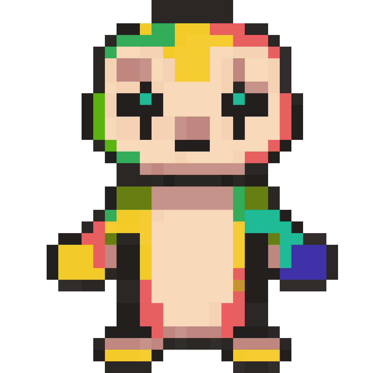 Rainbow sloth pixel art