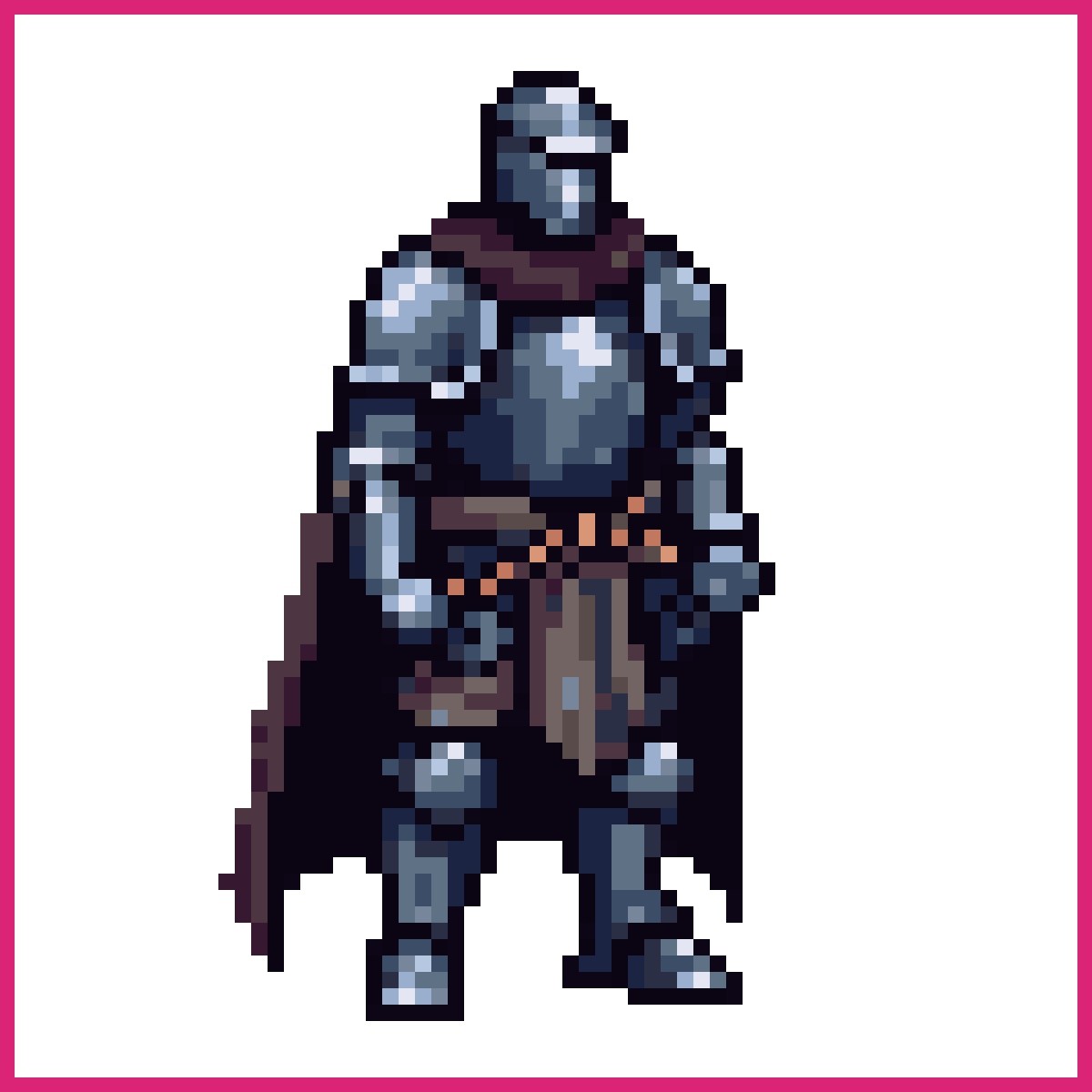 64x64 true pixel art of a dark medieval knight ... | Sprite-AI