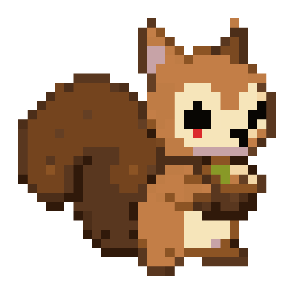 Cute brown squirrel pixel art