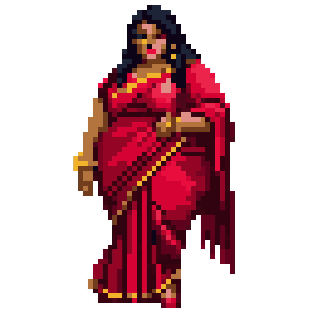 Fat Indian Nerd Woman in Saree pixel art