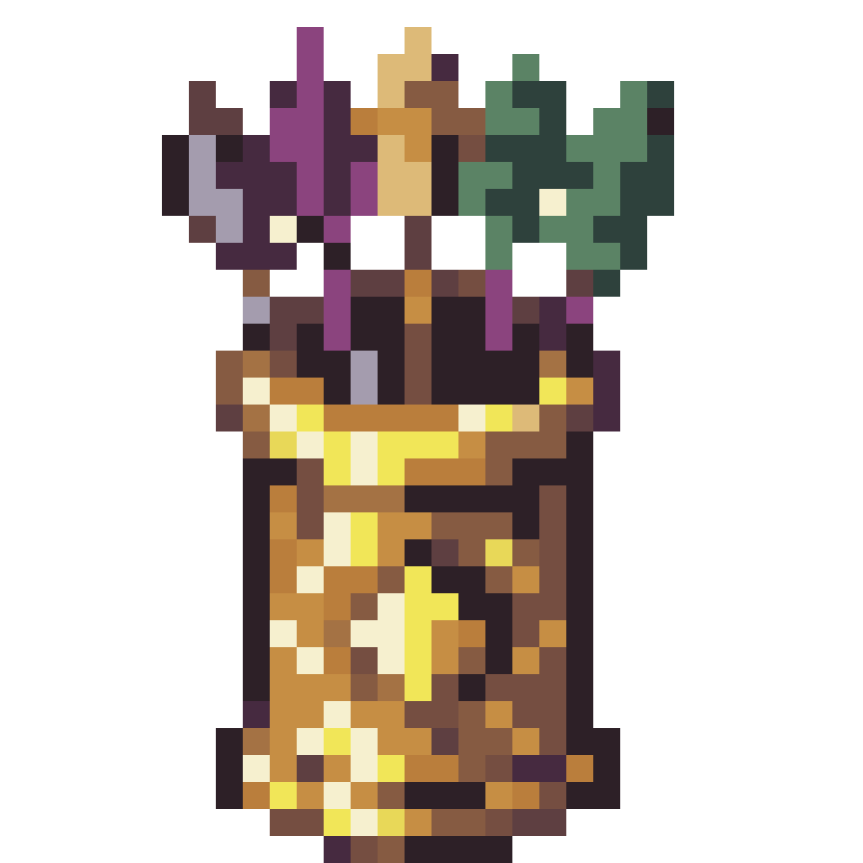 Ornate golden quiver pixel art