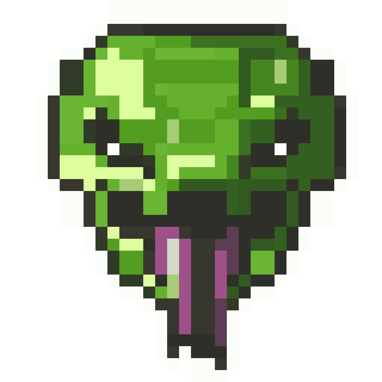 Green snake head pixel art