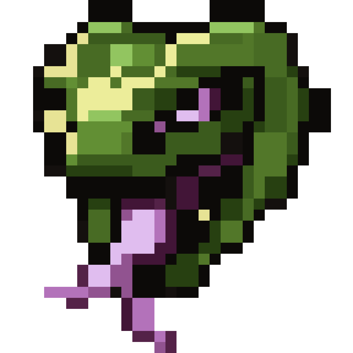 Green snake head pixel art