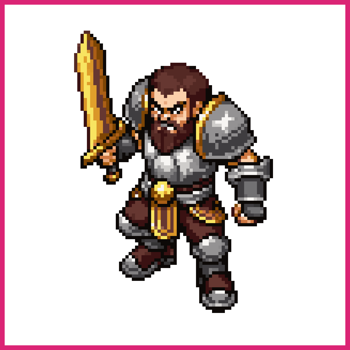 Ragnarok-like character in silver armor | Sprite-AI