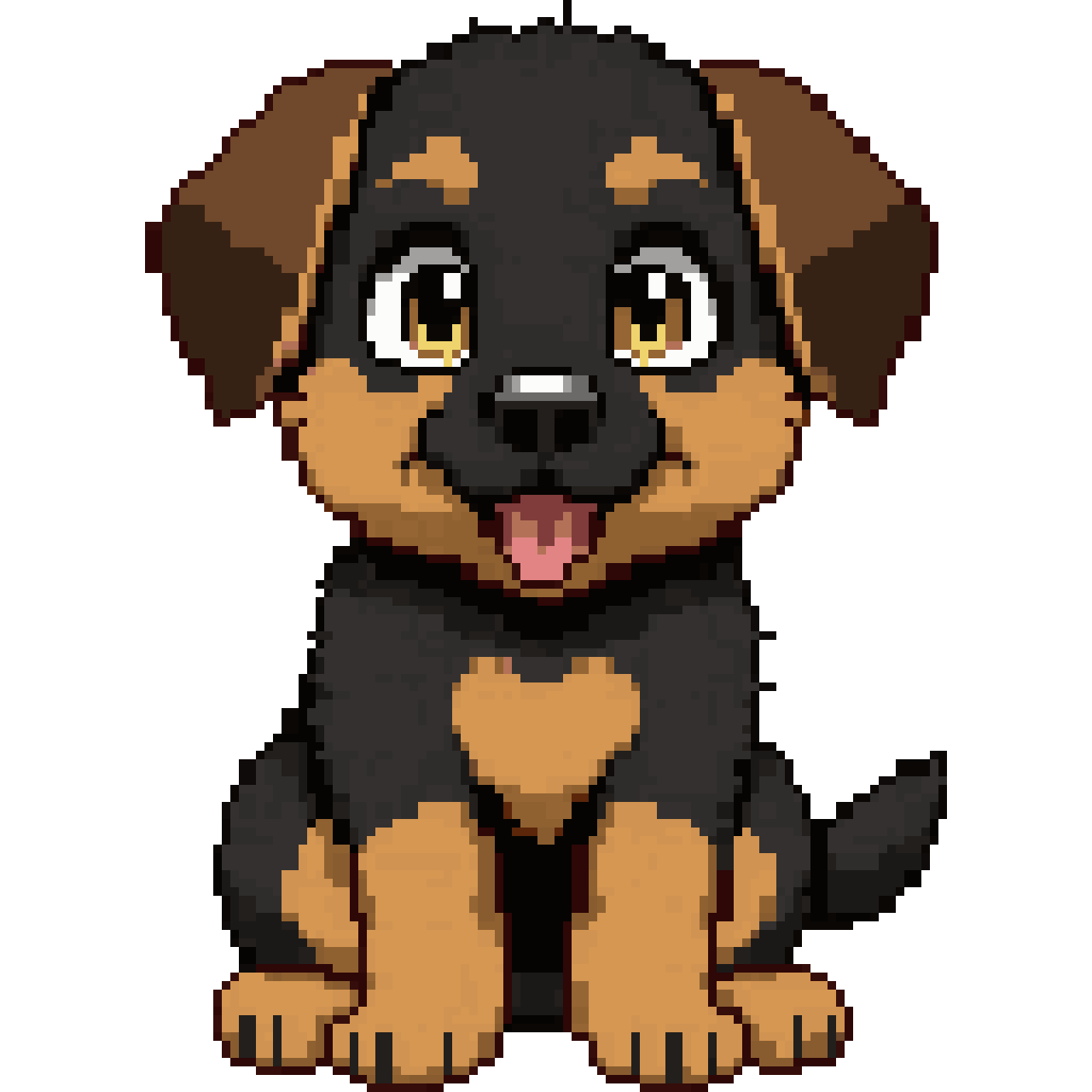 Cute German Shepherd pixel art