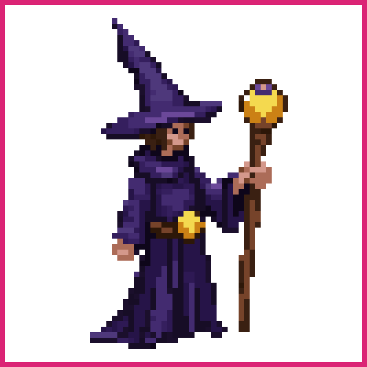 Fantasy Wizard in Purple Robe | Sprite-AI