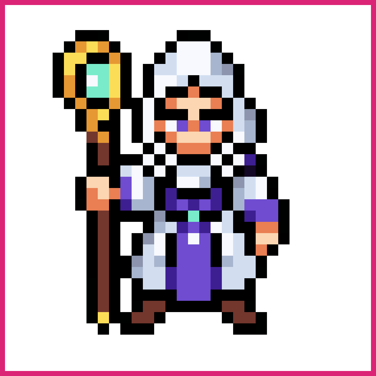 young archmage in white cloak | Sprite-AI