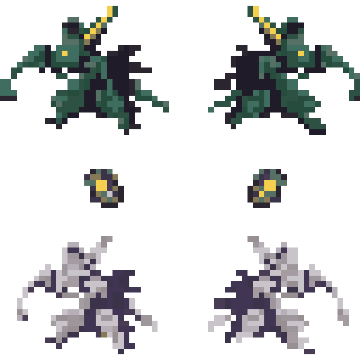 character in green pixel art