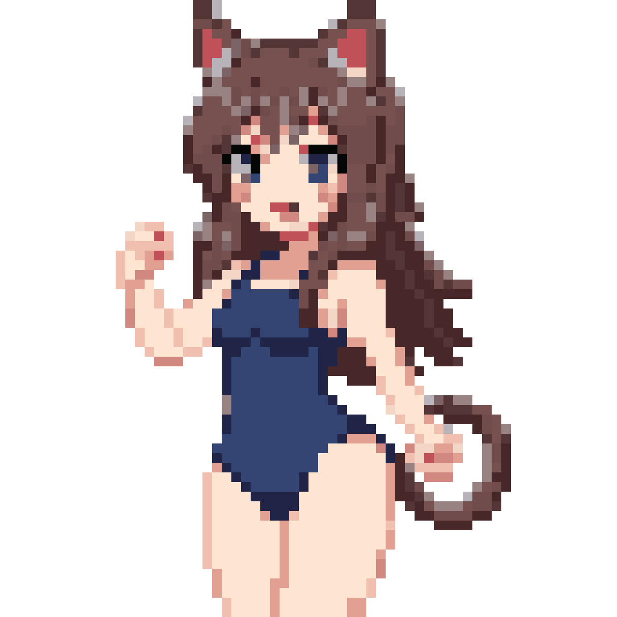 Cat ear girl pixel art
