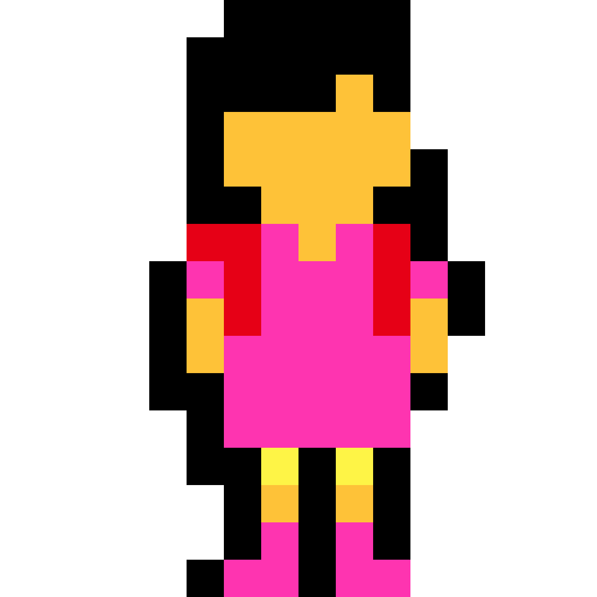 Student girl character pixel art
