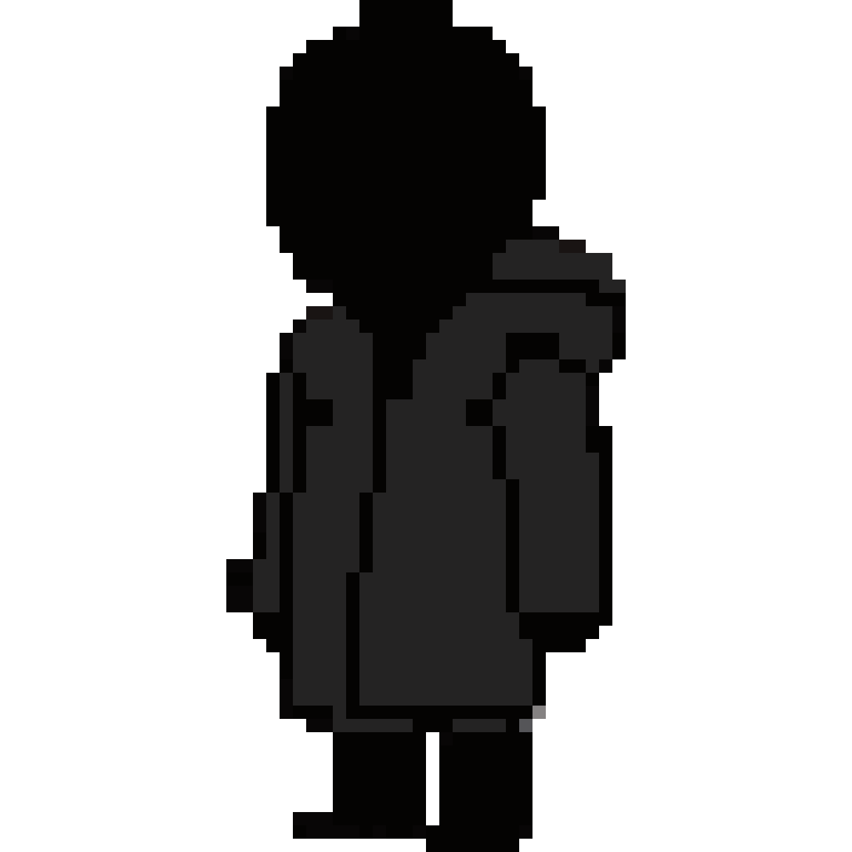Black stick figure pixel art