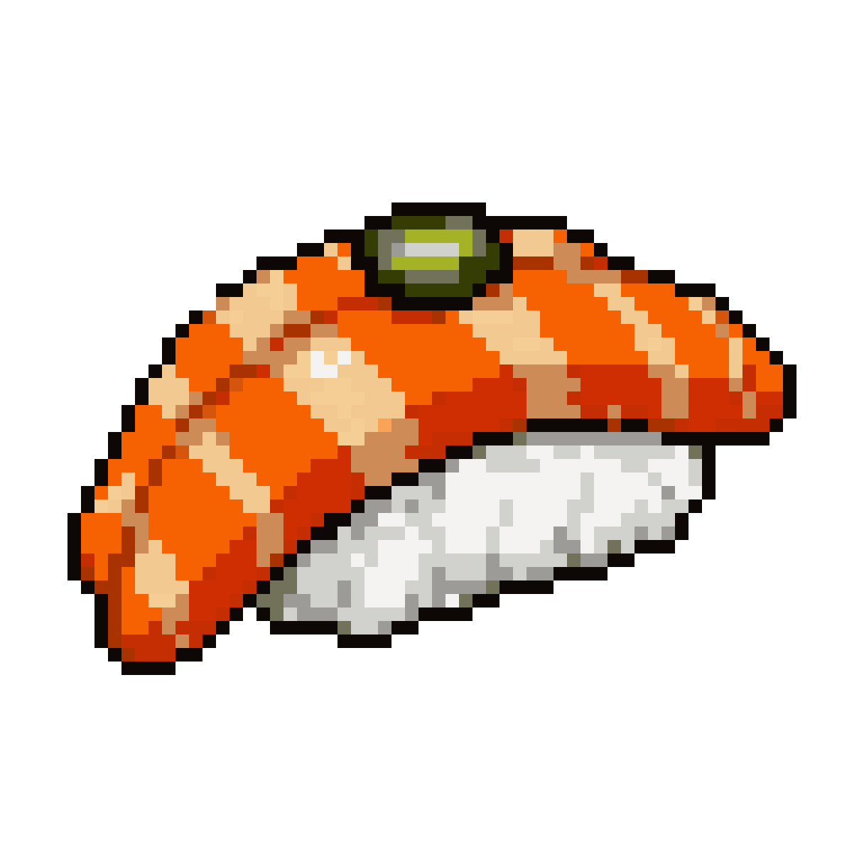 Salmon nigiri sushi pixel art