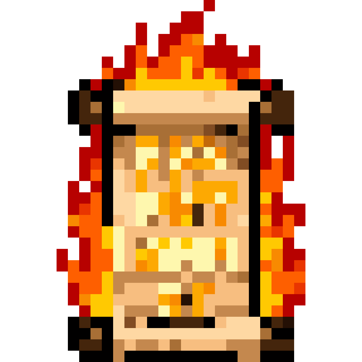 Fiery scroll pixel art