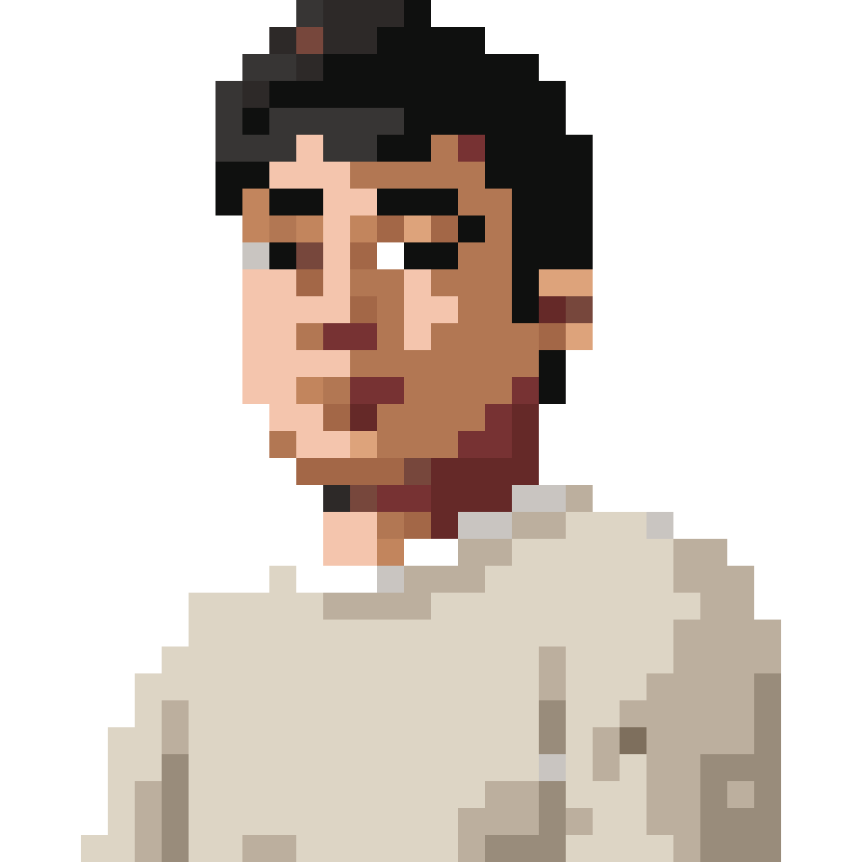 Idle man in sweater pixel art
