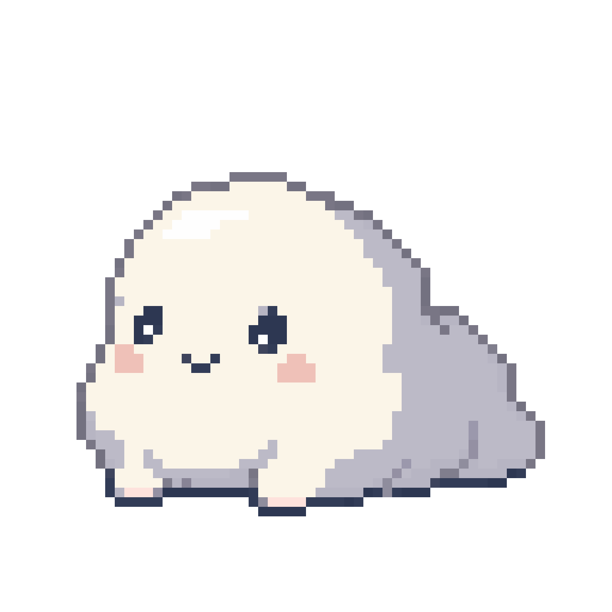 fluffy white cloud creature pixel art