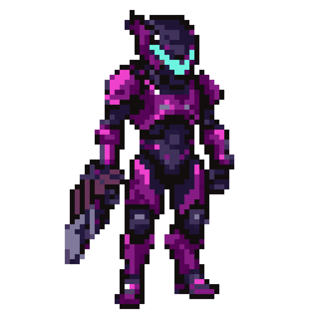 Cyberpunk warrior pixel art