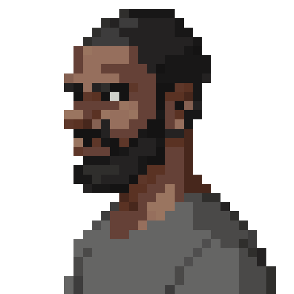 Serious black man pixel art