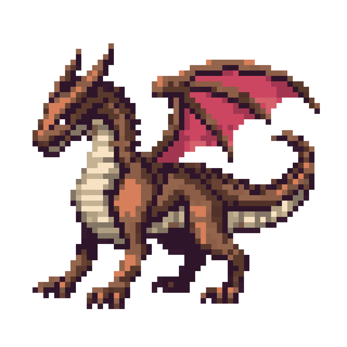 bone dragon pixel art
