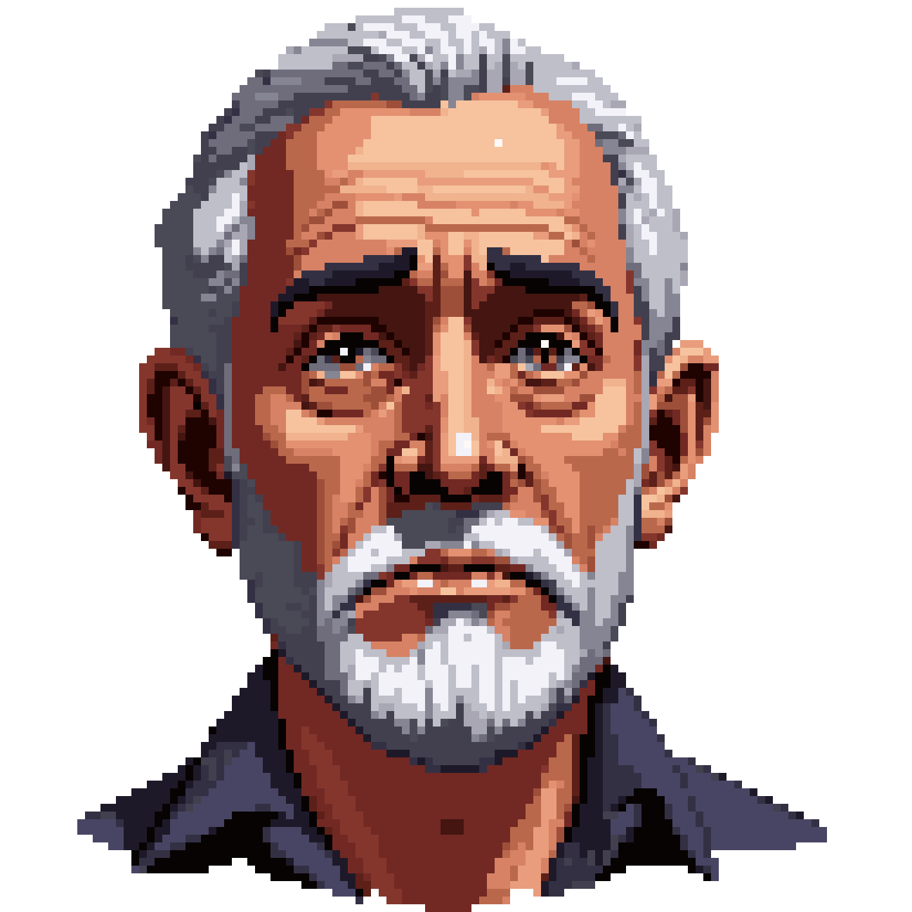 Tired Old Man's Face pixel art
