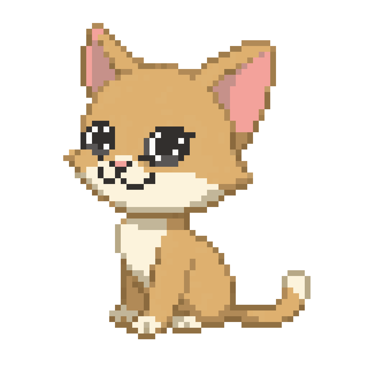 Sitting cat mascot pixel art