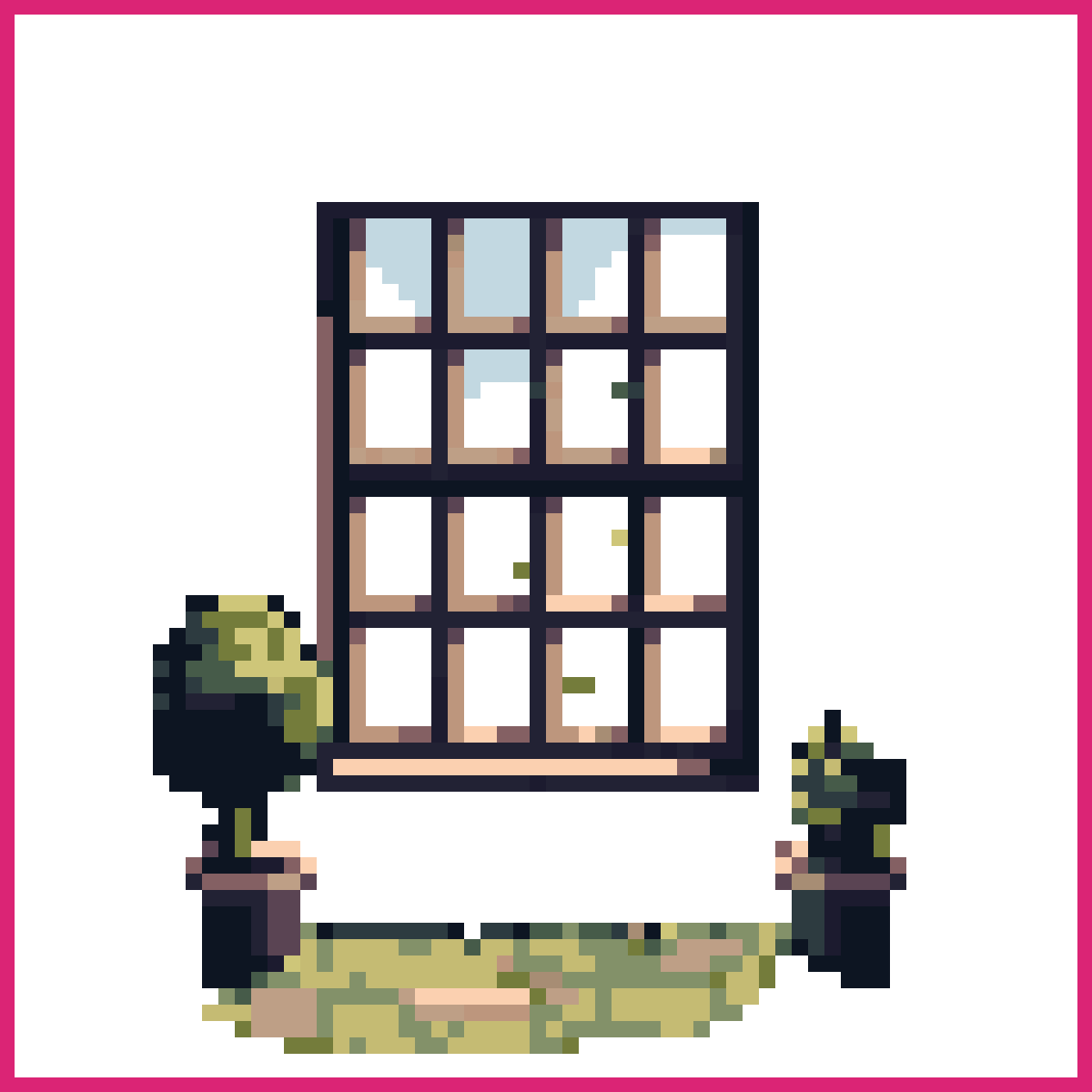 Pixel Art Window with Dark Outside | Sprite-AI