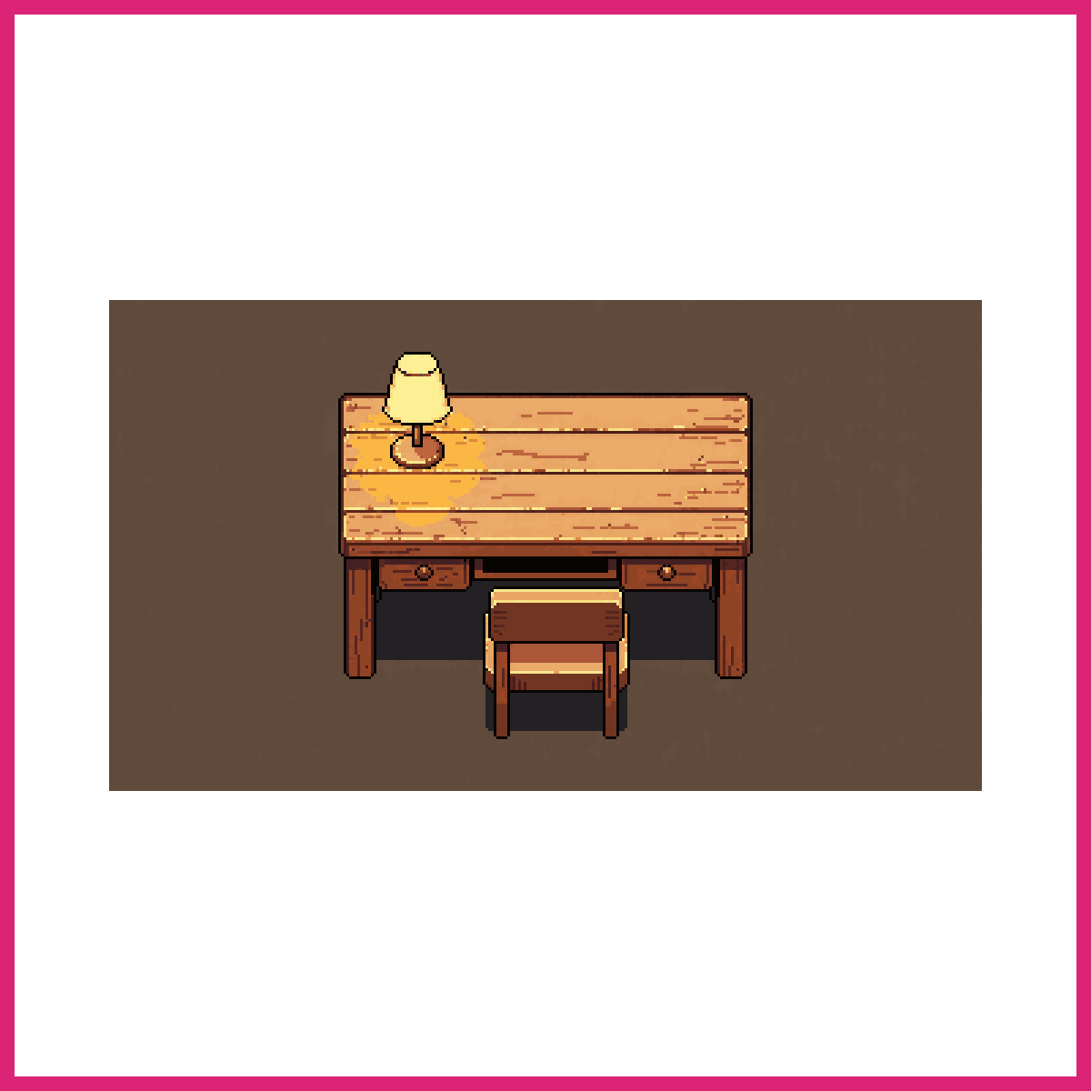Cozy Wooden Desk Top-Down View | Sprite-AI