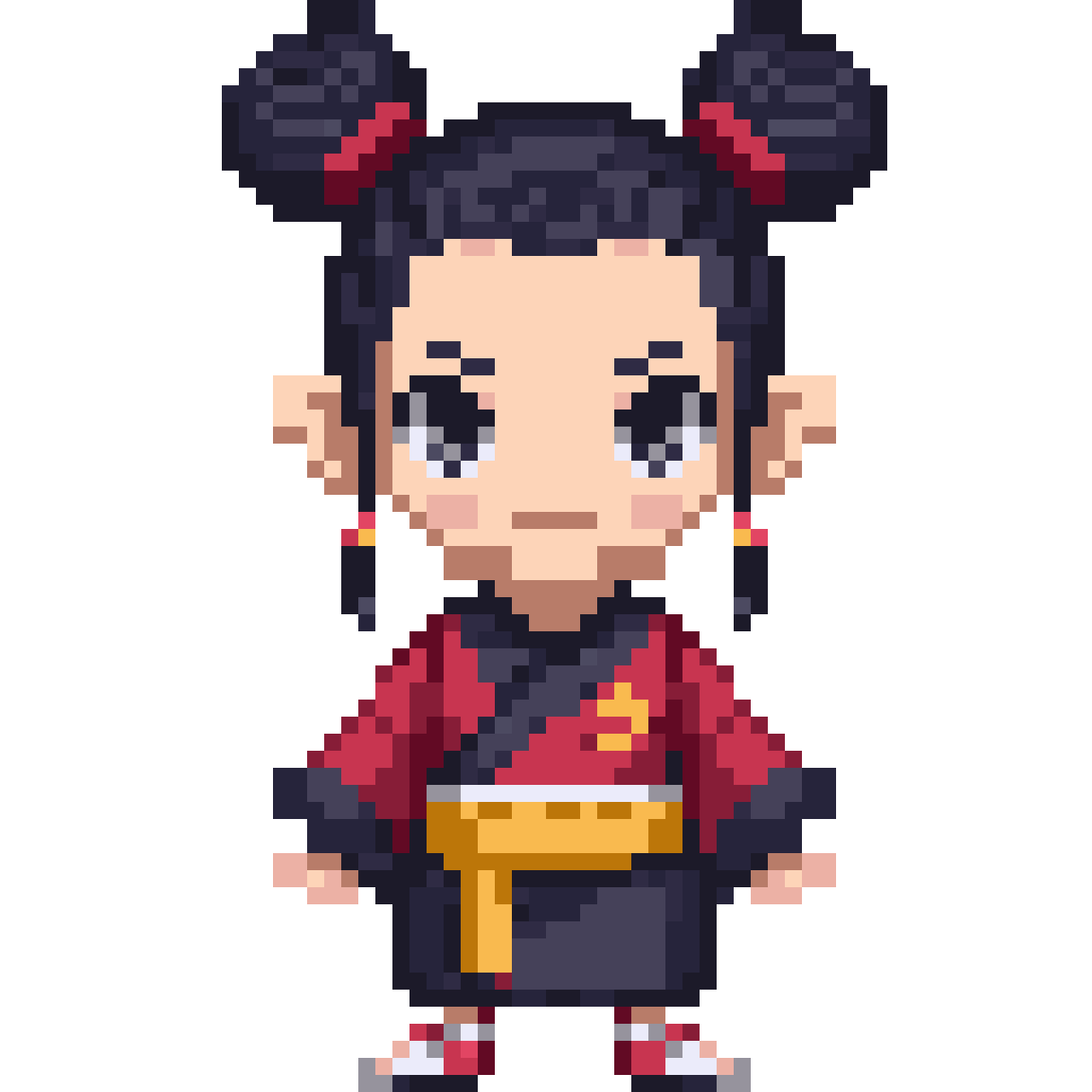 Stylized character design pixel art