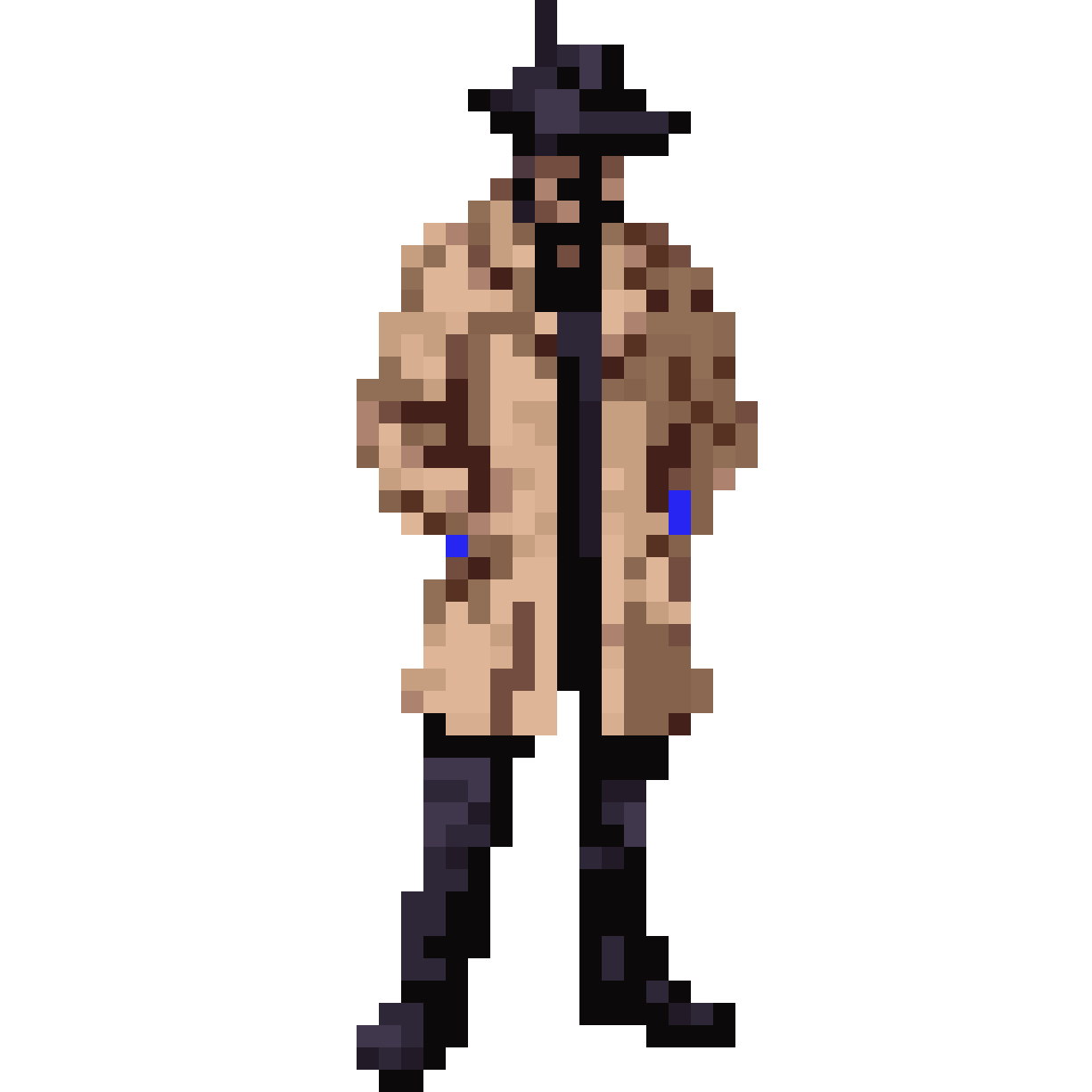 Detective in trench coat pixel art