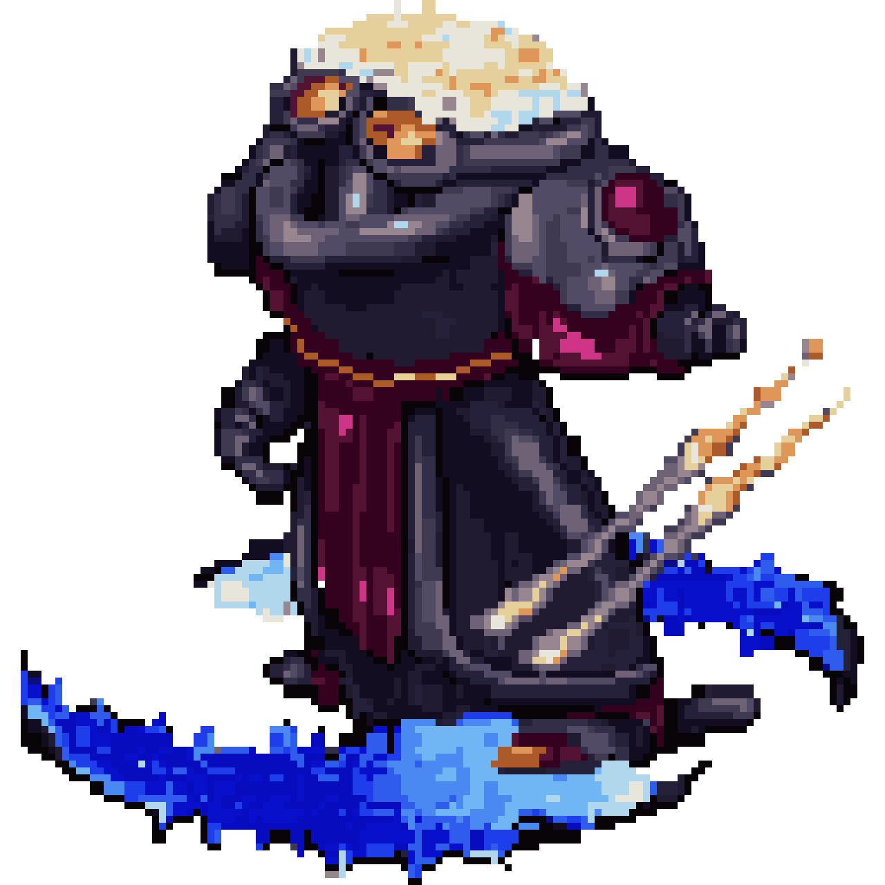 Upscaled character model pixel art