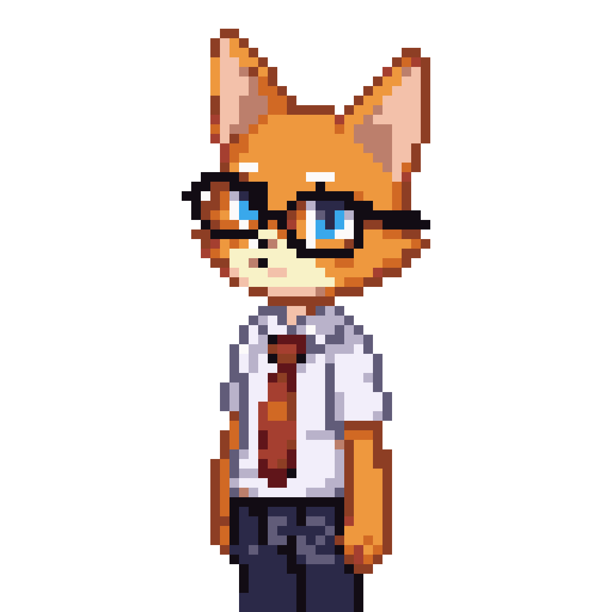 Anime cat-boy pixel art